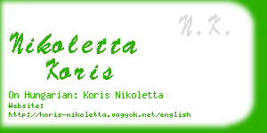 nikoletta koris business card